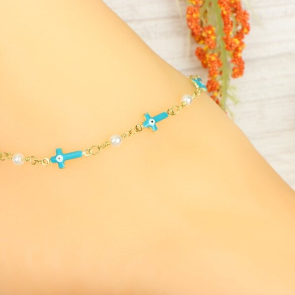 "Handmade Anklet – Elegant & Delicate Jewelry for Women | UNVRC1442 - Picture 6 of 10